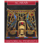 Les Tr&eacute;sors De Lily [R4356] - Retro kuldne punane kaelakee  Ancient Egypt  (hierogl&uuml;&uuml;f skarabeuse genees / Khepri) - 30x16mm kuld