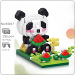 93017 Animal World Panda Watermelon Pet Mobiiltelefoni alus DIY Mini Teemantklotsid Tellised Ehitusm&auml;nguasi lastele karbita
