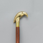 Viktoriaanlik jalutuskepp messingist, puidust disaineri antiikne Raven k&auml;epidemega viktoriaanlik messingist puidust kepp