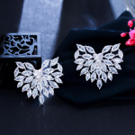 CMM h&otilde;bedase sillutatud l&auml;ikiva kuupmeetri tsirkooniumoksiidi suured armsad k&otilde;rvar&otilde;ngad pruutidele h&otilde;be