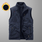 S&uuml;gis/talv Plus Velvet Vest v&auml;lispordivest keskealistele ja eakatele meestele Kiirelt kuivav mitme taskuga vabaajavest 6XL ultramariin sinine v&auml;rv