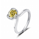 Bague Ringen S925 Sterling h&otilde;be ehted Mossani kivist armastuss&otilde;rmus D v&auml;rviga 1-karaadine Mossani teemantkattega plaatina tiide mudel 1ct adjustable sinine