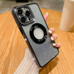 Glitter Diamond juhtmevaba laadimisega telefoni&uuml;mbris iPhone 14 13 12 11 Pro Max 14 Plus 14pro l&ouml;&ouml;gikindel l&auml;bipaistev kaitseraua kate For iPhone 12