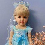 55 cm t&otilde;eline originaalnukk Reborn Girl Princess vannim&auml;nguasi, pehme kogu kehaga silikoonnukud lastele kingitus pruun