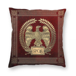 Roman Empire Gold Imperial Eagle Square padjap&uuml;&uuml;r, pol&uuml;ester linane sametmustriga t&otilde;mblukuga dekoori padjap&uuml;&uuml;r, voodipadjap&uuml;&uuml;r 18 30x30cm
