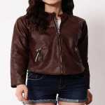 NOORA Naiste Lambanahast Biker Brown nahkjakk, disainer Morden Jakcet, Western Wear Fit jope XXXL pruun