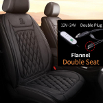 12-24v soojendusega autoistme kate 30' kiire autoistmesoojenduse riie/flanellist soojendusega autoistme kaitse 25W istmesoojenduse kate auto 2PCS Black Flannel