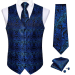 Dibangu Punane vest meestele Paisley vest Lips ja taskur&auml;tik pulmavesti komplekt pidulik &uuml;likond Vest meestele S