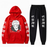 Meeste komplekt Anime Jujutsu Kaisen Gojo Satoru kapuutsiga p&uuml;ksid vabaaja 2tk meeste naiste unisex komplektid pikkade varrukatega moodsad dressipluusid M