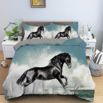 3D-prinditud loomade voodipesukomplekt, hobusetr&uuml;kiga tekikate, padjap&uuml;&uuml;r AU240 * 270, &uuml;lisuur voodi, pehme lukuga kodukaunistus DE 100x135cm