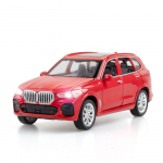 1/32 Scale X5 Diecast automudeli m&auml;nguasi, tagasit&otilde;mmatav m&auml;nguasi koos heli ja valgusega lastele v&auml;ikelastele poistele t&uuml;drukutele m&otilde;eldud kingituste kollektsioon 1/32-16.5x7x5.5cm punane