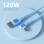 VAORLO 90&deg; superlaadimiskaabel 120 W 6A kiirlaadimine C-t&uuml;&uuml;pi USB C andmeliini tugi Edastus Kiire laadimine 1M 2M 2M
