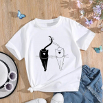 (Aasia suurus) Naiste kass Armas stiil Trend Armsad r&otilde;ivad Prindiga T-s&auml;rk Moodne T-s&auml;rk Naine Naiste l&uuml;hikeste varrukatega graafilised T-s&auml;rgid S