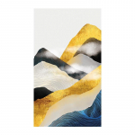 Moodne lihtne abstraktne Kuldne m&auml;gilinnu maastikumaal Sinine m&auml;gi tript&uuml;hhon elutuba magamistoa seinale riputatav maal 20x30cm No Frame merevaigukollane