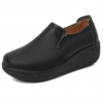 Naiste nahast raputusjalatsid Kevad-s&uuml;gis k&otilde;ndimine vabaaja kiilukontsad Pehmed hingavad T&uuml;drukud &Otilde;pilased &Otilde;de T&ouml;&ouml;jalatsid 35 must