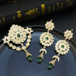 &Scaron;ikk oranžist kristallist naiste prossikomplekt araabia pruudi pulmaehted Hijab Pin &uuml;mmargune lillepross punane