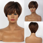 BLONDE UNICORN S&uuml;nteetiline Pixie Parukas Ombre Pruunid Blondid Parukad Naistele K&uuml;lgtukiga Juuksed K&otilde;rge temperatuuriga Fiber Sirged Juuksed