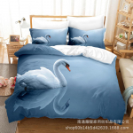 3D Mandarin Duck voodipesukomplekt paaritoaline tekikott padjap&uuml;&uuml;r 2/3 t&uuml;kki mikrokiust kangast loomaprint AU240 * 270 &uuml;lisuur voodi kodutekstiil Baby 100x135cm