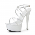 Naiste beež punase risti lips 15 cm k&otilde;rge kontsaga veekindla platvormiga sandaalid tantsukingad LFD-8661-55 43 h&otilde;be