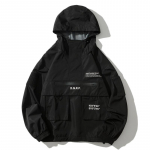 Meeste jope Techwear High Street t&auml;navar&otilde;ivad must kapuuts tasku mees naiste paar kevad-s&uuml;gismood uus veekindel meeste topp XXL must