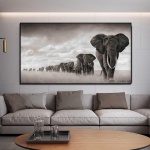 Aafrika elevantide plakatid ja tr&uuml;kised &Otilde;limaal l&otilde;uendile seinakunst Skandinaavia Cuadrose kodupildid elutoa sisekujunduseks 20x30CM NO Frame p&auml;ikesekollane