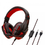 Professionaalsed LED-valgusega juhtmega m&auml;nguk&otilde;rvaklapid koos mikrofoniga PS4-le Ps5 Xbox arvuti bass-stereo arvutim&auml;ngupeakomplekti kingitused punane