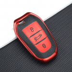 Auto nahast TPU kaugjuhtimispuldi v&otilde;tme&uuml;mbrise kate kott kest puldikaitse tarvikud Peugeot 2008 3008 4008 5008 308 408 508 jaoks Citroen C3-XR C4 C4L C6 jaoks punane