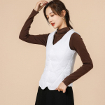 Naiste puuvillased riided Vest vabaaja k&uuml;lmaisolatsiooniga sulevestid &otilde;hukesed, p&uuml;stise kraega vestid jakid XXXXXL valge