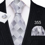 H&otilde;behall 8,5 cm kaelasideme komplekt meestele T&auml;istriibuline siidist lips Hanky ​​mansetin&ouml;&ouml;bid Pulma&auml;ri lips N-0355