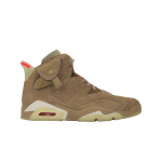 Travis Scott x Air Jordan 6 Retro British Khaki Unisex tossud Tan Sail Bright-Crimson DH0690-200 35.5