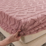Tafu Velvet voodilina Uus Milk Velvet voodilina talvepl&uuml;&uuml;s korall-flanellmadratsi kaitsekate 150*200cm