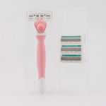 Manuaalne naiste raseerimismasin 6-kihilise teraga kehakarvade eemaldamiseks roosa