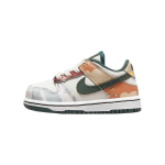 Nike Dunk Low SE TD Sail Multi-Camo Baby tossud Mitmev&auml;rvilised Vintage-Rohelised Total-Oranž DB1902-100 23.5