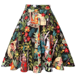 Naiste Runway Puuvill Retro Vintage Seelik Must Faldas K&otilde;rge V&ouml;&ouml;koht Rockabilly Jupe Swing Vihmavarju seelikud Pin Skater XXL beige