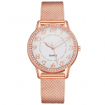 Luksuslikud trendikad unisexi kristallist k&auml;ekellad vabaaja kvartskell Helendav naistekell K&auml;ekell naiste strassikivist moodne v&otilde;rkv&ouml;&ouml;ga naiste k&auml;ekell roosa kuldne v&auml;rv