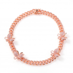 Kuum m&uuml;&uuml;k Hip Hop Micro Inkrusteeritud tsirkoonist liblikas Kuuba kaelakee Meeste ja naiste sama rangluu kett Euroopa ja Ameerika populaarne ornament 14inch