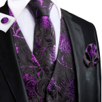 Hi-Tie Meeste Vest Siidist Paisley Lilleline Lips Taskur&auml;tik Mansetin&ouml;&ouml;bid KOMPLEKT Ametlik XL