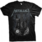 Metallica Hammett Ouija Guitar Slim Fit must Unisex T-s&auml;rk S