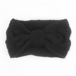 Naiste mood heegeldatud silmkoeline Twist Bowknot villane m&uuml;ts Juuksepael Peakatted Talvine Hoia soojas must
