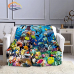 Mereelutekk Moodne mereorganism Ookeani delfiinid Flanell Tekk Reisivoodipesu Voodikate 150x200cm