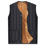 Talvemantel Paks &uuml;hev&auml;rviline varrukateta kardigan V kaelus, soe &uuml;herealine plush vest igap&auml;evaseks kandmiseks XL must