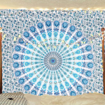 India hipi Bohemian Psychedelic Mandala Seinale riputatav voodipesu vaip 30X40 inch