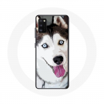 &Uuml;mbris Samsung Galaxy S20 White Siberian Husky Blue Eyes jaoks