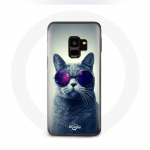 Purpursete prillidega &uuml;mbris Samsung Galaxy S9 plus Cat jaoks