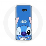 Coque pour Samsung Galaxy A8 2016 Stitch mignon fond bleu