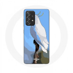 &Uuml;mbris Samsung Galaxy A52 Cockatoo Parrots White Birds jaoks valge