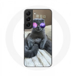 &Uuml;mbris lillade prillidega Samsung Galaxy S22 Cat jaoks