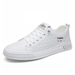 Meeste vabaajajalatsid, hingavad uued meeste pehmest nahast v&auml;ikesed valged kingad, moodsad ja trendikad kingad, mitmek&uuml;lgsed lauajalatsid 38