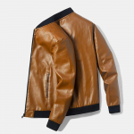Suures suuruses 8XL 7XL kevadine nahkjakk Mantel Meeste Bomber Mootorratta PU jope Causal Vintage Must Biker Tasku lukuga jope 8XL pruun