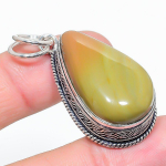 Natural Polygram Jasper Gemstone 925 Sterling Silver Gift Pendant 1.85 t5j19